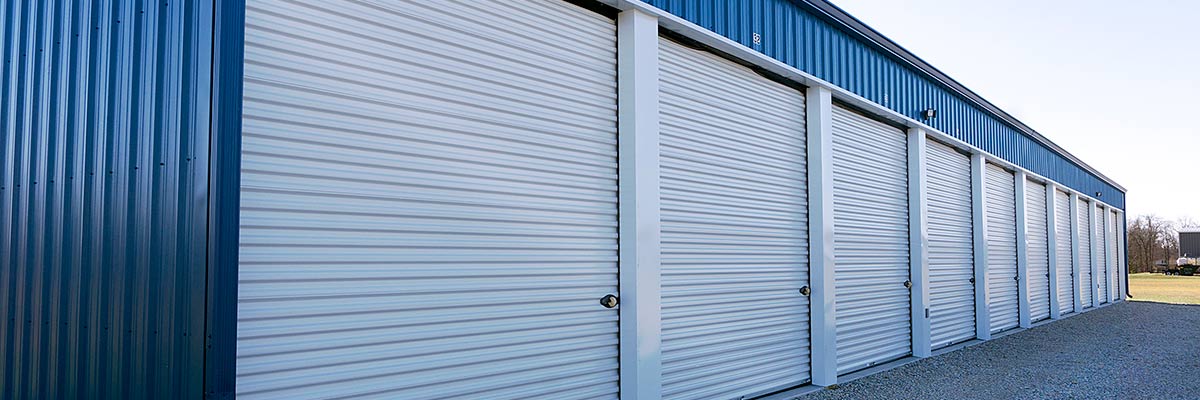 front of storage units